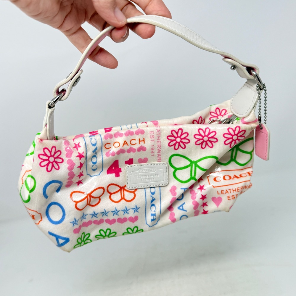 Coach Scribble Mini Bag Multi-Color Small Y2K Heart Flower Butterfly